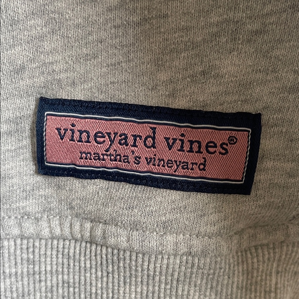 Vineyard Vines Quilted Yoke Half-Zip Sweater - Light Gray & Black - Picture 2 of 11